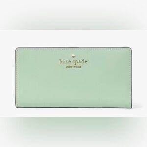 Kate Spade Large Slim Bifold Wallet Mint Green💚